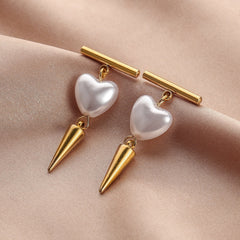 Love Pearl Rivet Earrings