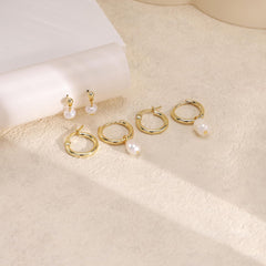 Three-piece Set Imitation Pearl Simple Earrings