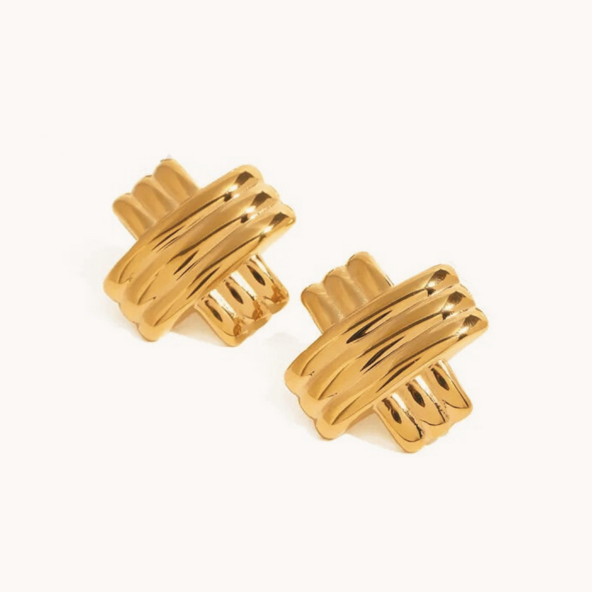 Contrast Square Stud Earrings